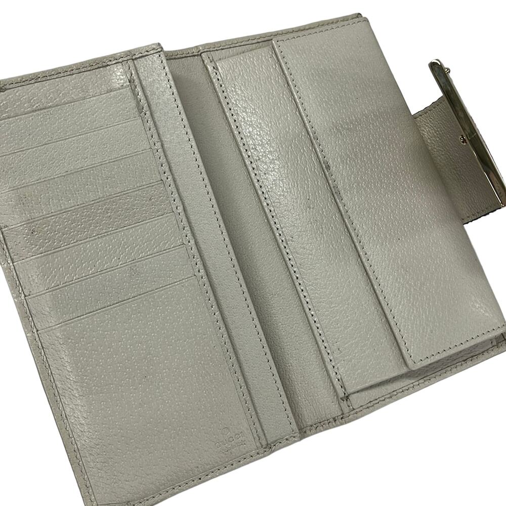 Gucci GG Pattern, Shelly (Web) Long Wallet 181668 Beige Dark Brown Multi - Picture 3 of 7